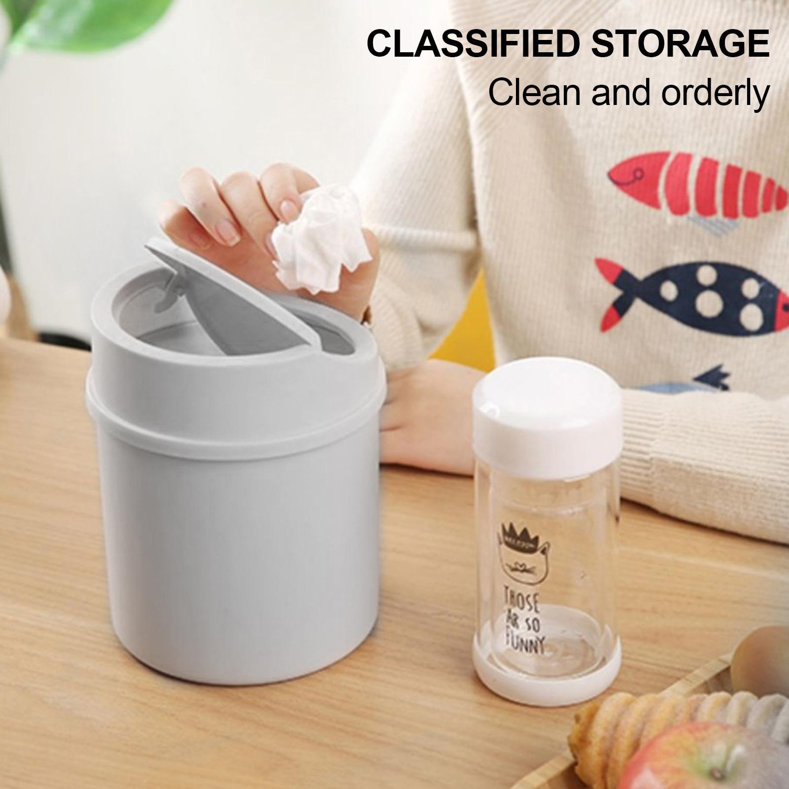 1Pc Desktop Mini Trash Can Wit - Commercial Kitchen Bin recension och pris